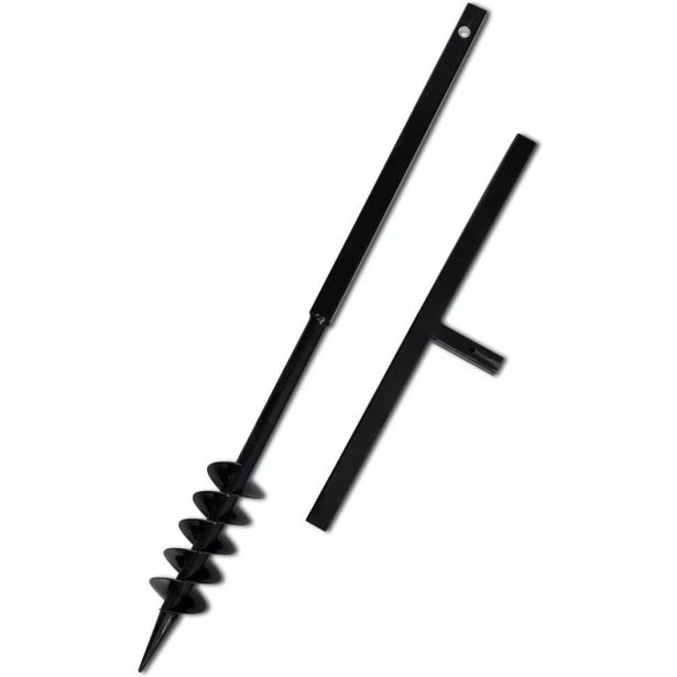 Maapora kahvalla kaira bitti 80mm kaksois-spiraali, teräs, musta
