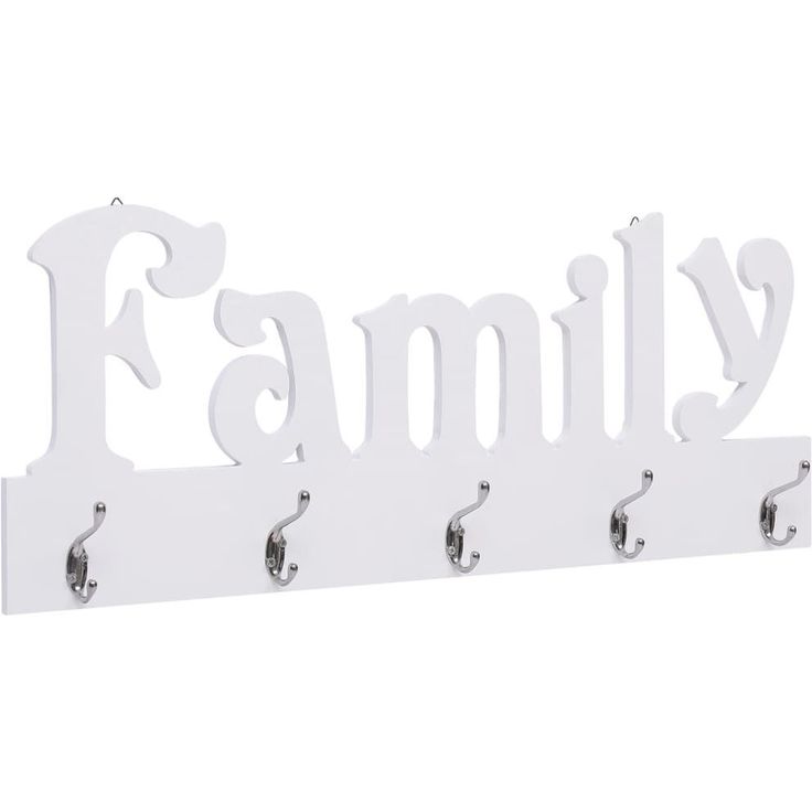 Seinälle kiinnitettävä naulakko FAMILY, 74x29.5cm