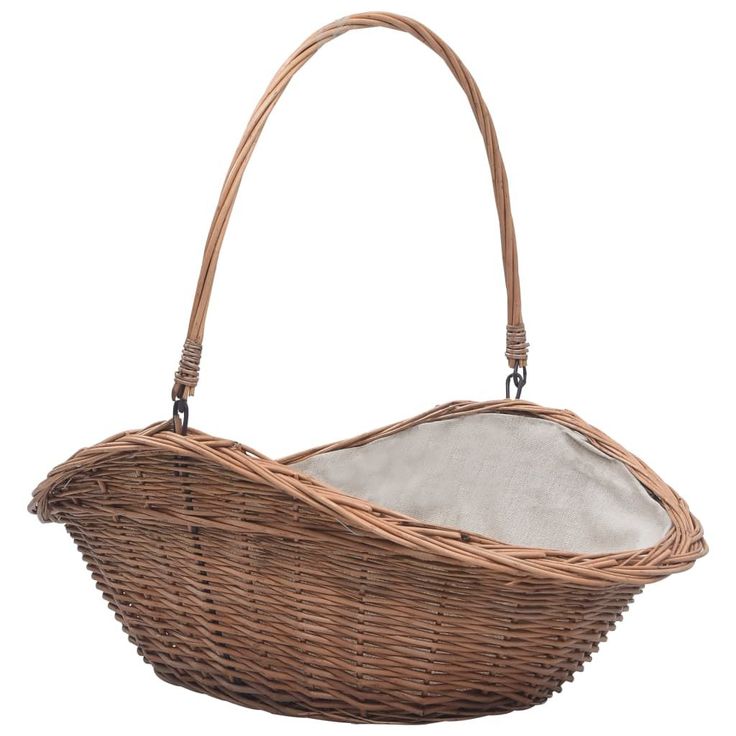 Polttopuukori kahvalla, 60x44x55cm, Natural Willow