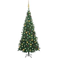 Tekojoulukuusi LED-valoilla ja palloilla, L, 240cm, vihreä/kulta