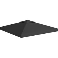 2-kerroksinen huvimajan katto 310 g/mâ² 3x3 m musta
