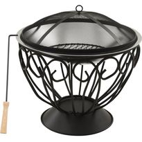 2-in-1 tulimalja/grilli ja hiilihanko, 59x59x60cm, teräs