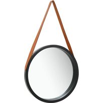 Seinäpeili hihnalla, 50cm, musta