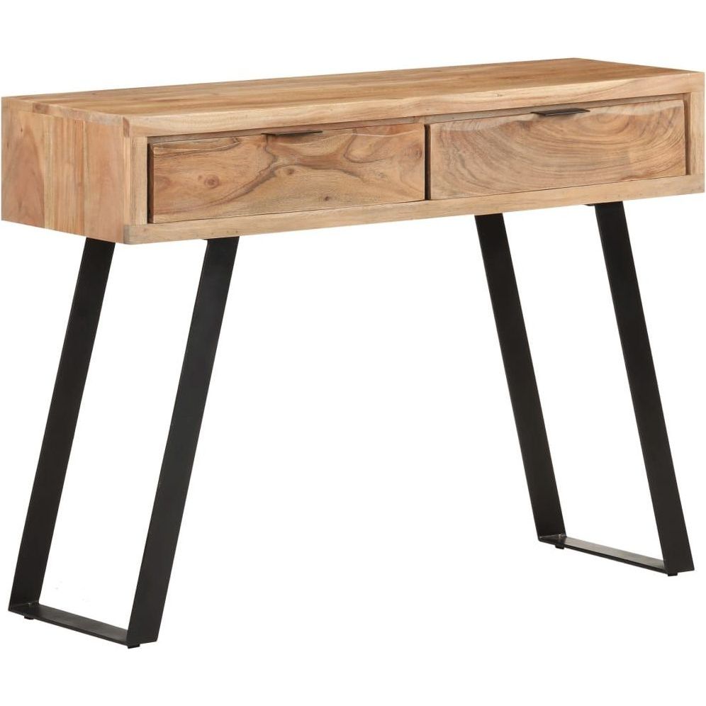 Konsolipöytä, 100x35x76cm, täysi akaasiapuu, elävillä reunoilla