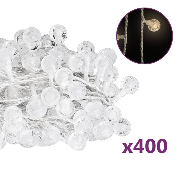 Keijuvalonauha pallo, 40m, 400 LED-valoa, lämmin valk., 8-toiminen