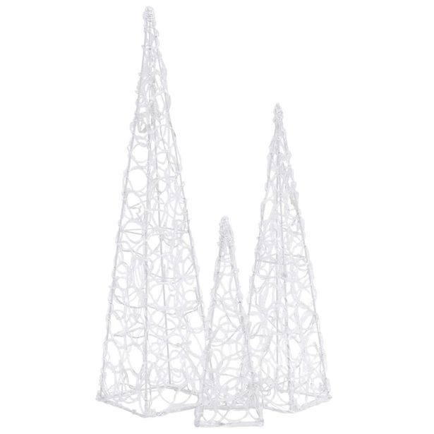 LED-koristevalokartiosarja, akryyli, 30/45/60cm