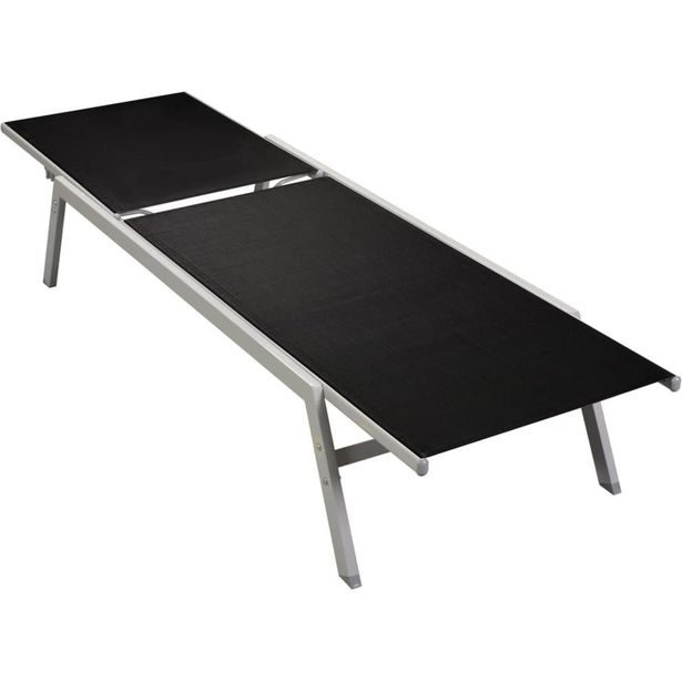 Aurinkotuoli, teräs ja tekstiili, musta