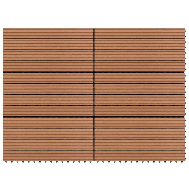 WPC-laatat, 60x30cm, 6kpl, 1m², ruskea