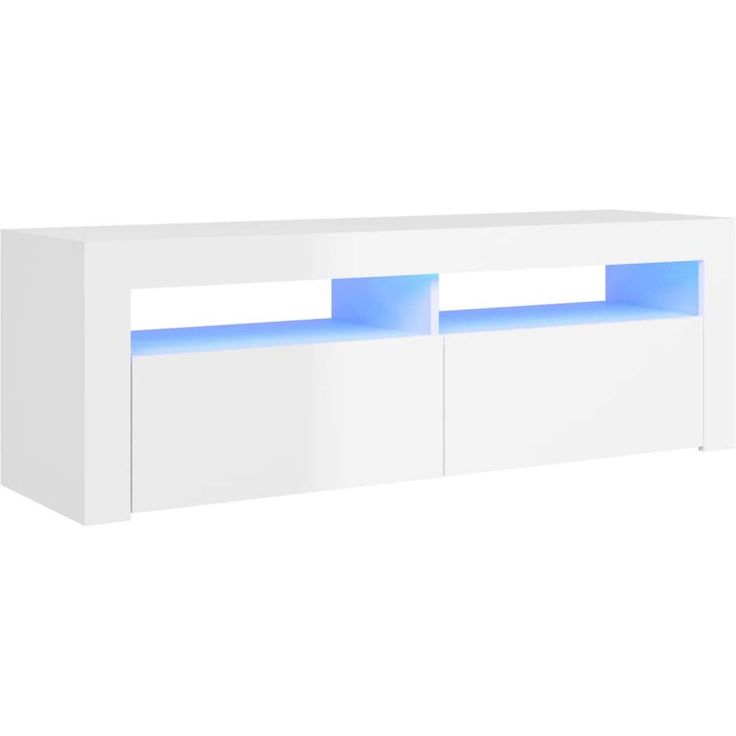 TV-taso LED-valoilla, korkeakiilto, 120x35x40cm.