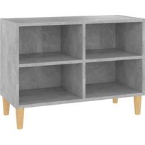 TV-taso, täyspuiset jalat, betoninharmaa, 69.5x30x50cm