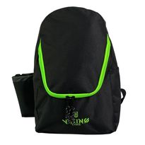 Frisbeegolfreppu Viking Discs Rucksack Light, 15 kiekolle, musta/limenvihreä