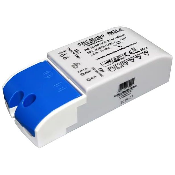 LED-liitäntälaite GLP Triac-himmennettävä, 12V, IP20, eri tehoja