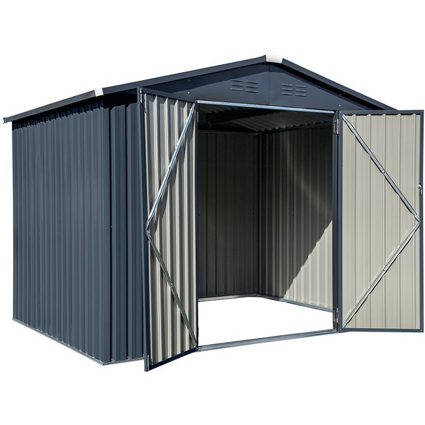 Pihavarasto Gop Cover-It, 4.5m2, teräs, tummanharmaa