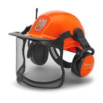 Suojakypärä Husqvarna Functional FM-radiolla, fluoresoiva