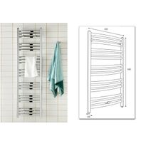 Pyyhekuivain Hafa Ellips, kromi, 1180x450mm