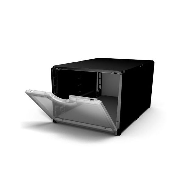 Plus Box laatikko 402621-766-000, musta runko/läpinäkyvä ovi