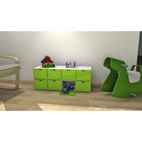 Plus Box laatikko 402621-970-790, valkoinen runko/vihreä ovi
