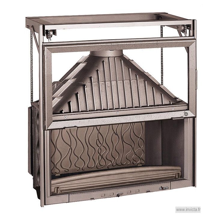 Takkasydän 1100 Grande Vision, ylös avautuva luukku, 18kW, harmaa/malmi, 265kg