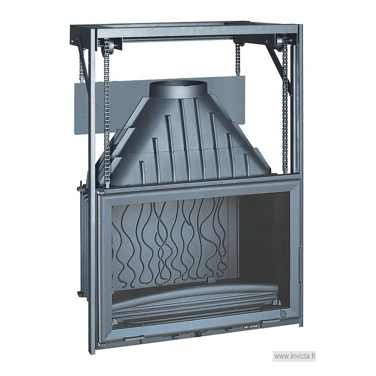 Takkasydän 700 Grande Vision, ylös avautuva luukku, 14kW, harmaa/malmi, 162kg