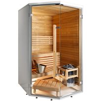 Kylpyhuonesauna Sirius Formula, 1440x1240, eri materiaaleja, kulmamalli