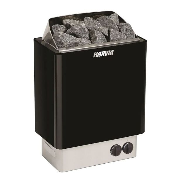 Sähkökiuas Harvia Sähkäri KIP80, 8kW, 7-12m³, kiinteä ohjaus, musta