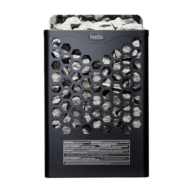 Sähkökiuas Helo Hanko 60 STJ, 6kW, 5-9m³, kiinteä ohjaus, musta