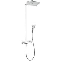Sadesuihkusetti Hansgrohe Raindance Select 360 Showerpipe, termostaattihanalla, suihkupää ø360mm, vettä säästävä, kiiltävä kromi, Verkkokaupan poistotuote