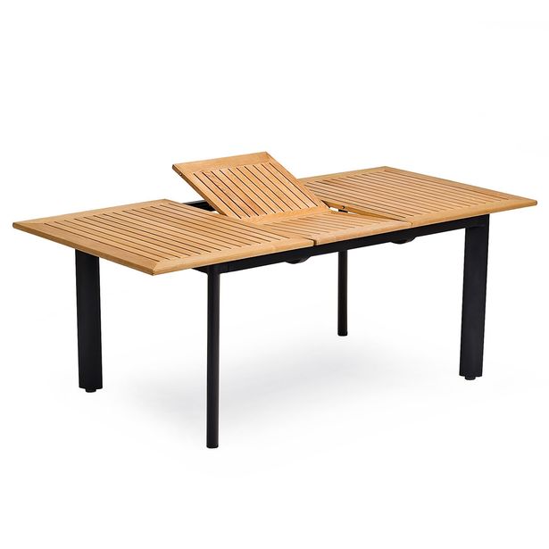 Ruokapöytä Nydala, 90X150/200cm, jatkettava, musta/teak