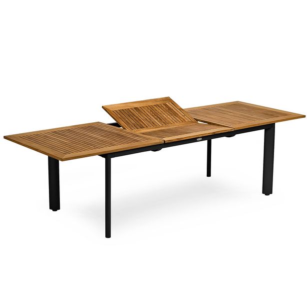 Ruokapöytä Nydala, 90X200/280cm, jatkettava, musta/teak