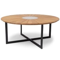 Pöytä Hillerstorp Ringsjö, Ø180cm, tiikki/alumiini
