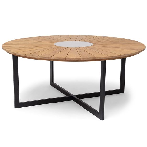 Pöytä Hillerstorp Ringsjö, 180cm, tiikki/alumiini