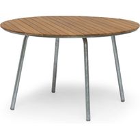 Ruokapöytä Hillerstorp Sandhamn, Ø120cm, tiikki/teräs
