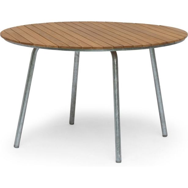 Ruokapöytä Hillerstorp Sandhamn, 120cm, tiikki/teräs