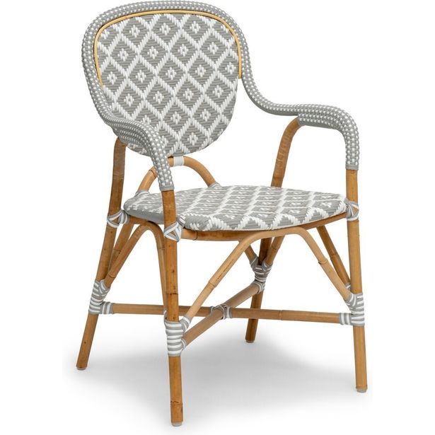 Tuoli Hillerstorp Holmenäs, 87x54x56cm, rottinki, harmaa