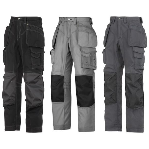 Lattia-asentajan housut Snickers Workwear Ripstop Kevlar, eri värejä