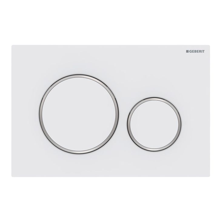 Huuhtelupainike, Geberit Sigma20, 2-H, valkoinen matta, kromattu