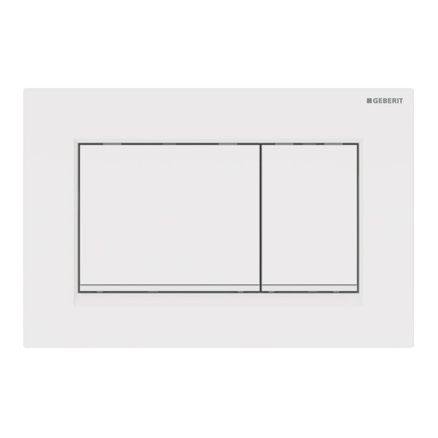 Huuhtelupainike, Geberit Sigma30, 2-H, valkoinen, mattavalkoinen