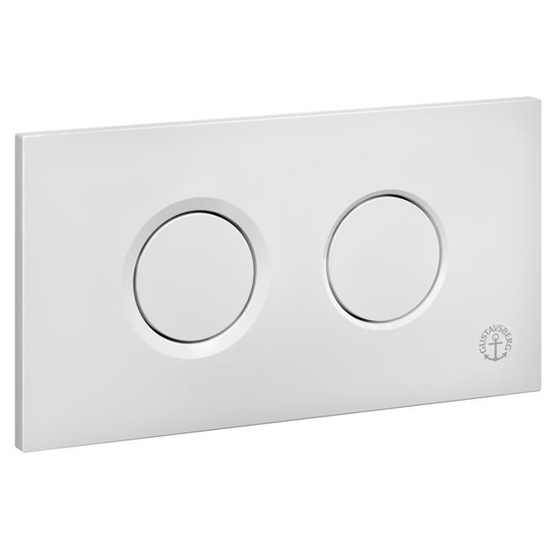 Seinä-WC:n huuhtelupainike Gustavsberg Trimont XT, pneumaattinen, valkoinen