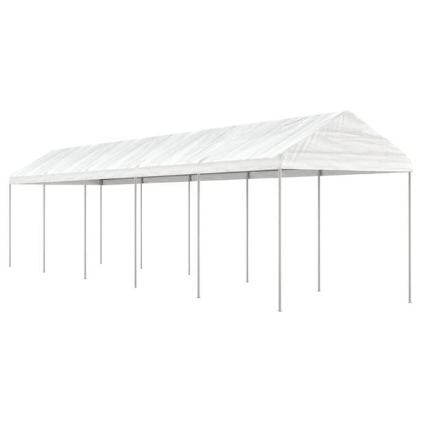 Huvimaja katolla valkoinen 11,15x2,28x2,69 m polyeteeni
