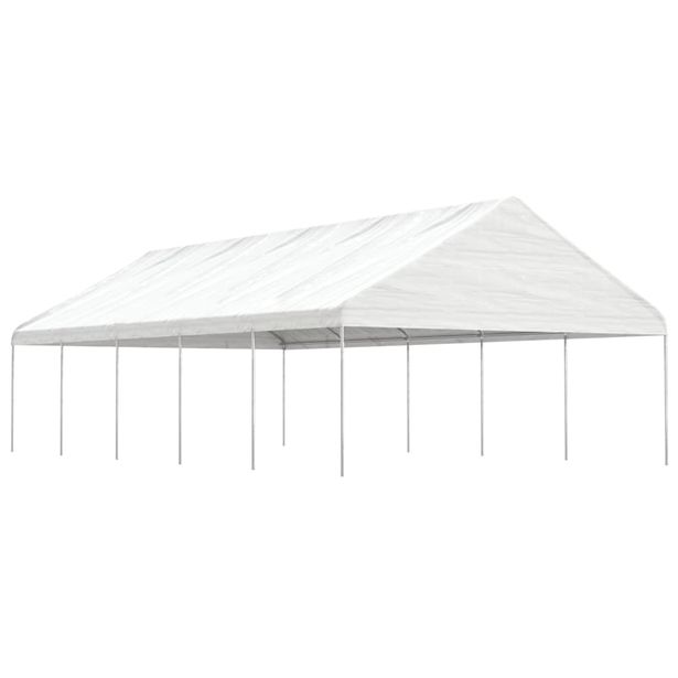 Huvimaja katolla valkoinen 11,15x5,88x3,75 m polyeteeni