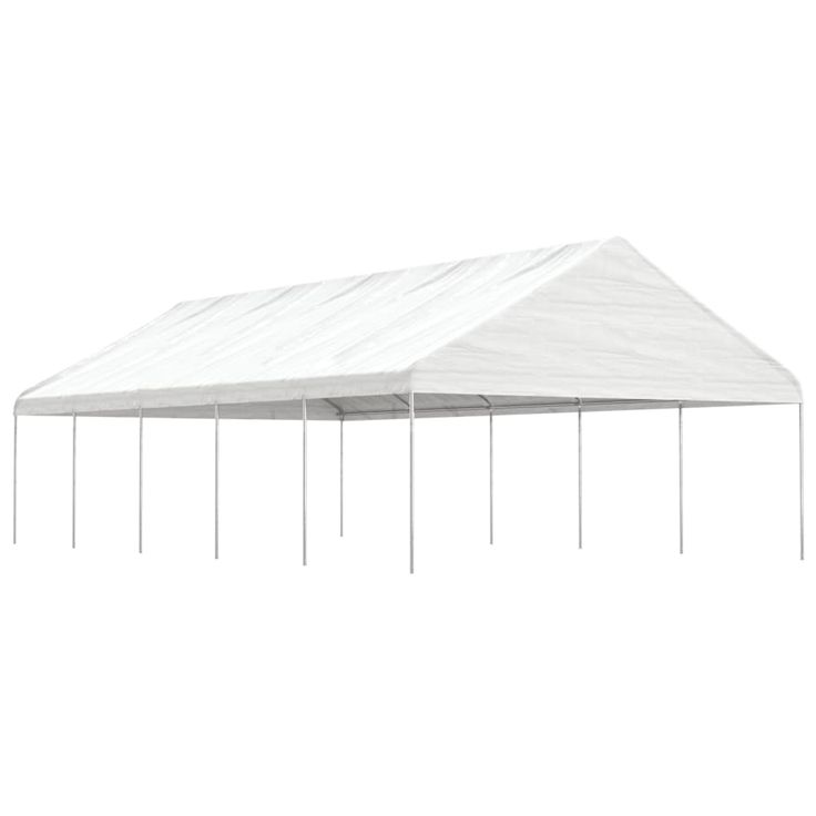 Huvimaja katolla valkoinen 11,15x5,88x3,75 m polyeteeni