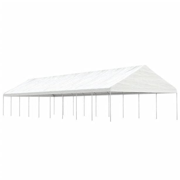 Huvimaja katolla valkoinen 20,07x5,88x3,75 m polyeteeni