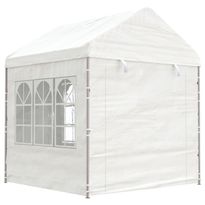 Huvimaja katolla valkoinen 2,28x2,23x2,69 m polyeteeni