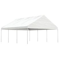Huvimaja katolla valkoinen 6,69x5,88x3,75 m polyeteeni