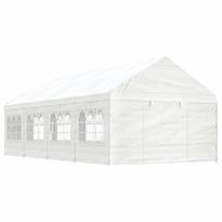 Huvimaja katolla valkoinen 8,92x4,08x3,22 m polyeteeni