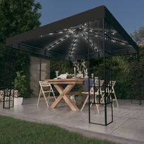 Huvimaja LED-valonauhoilla 3x3 m antrasiitinharmaa