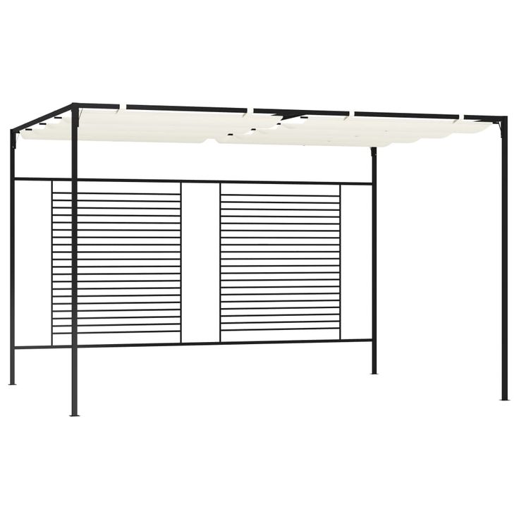 Huvimaja sisäänvedettävä katto 3x4x2,3 m 180 g/m² kerma