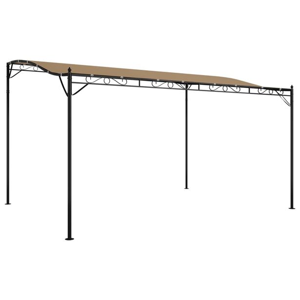 Huvimaja taupe 4x3 m 180 g/m² kangas ja teräs (62396)