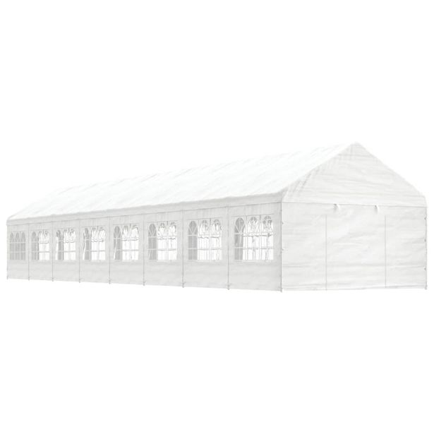 Huvimaja valkoinen 17,84x4,08x3,22 m polyeteeni