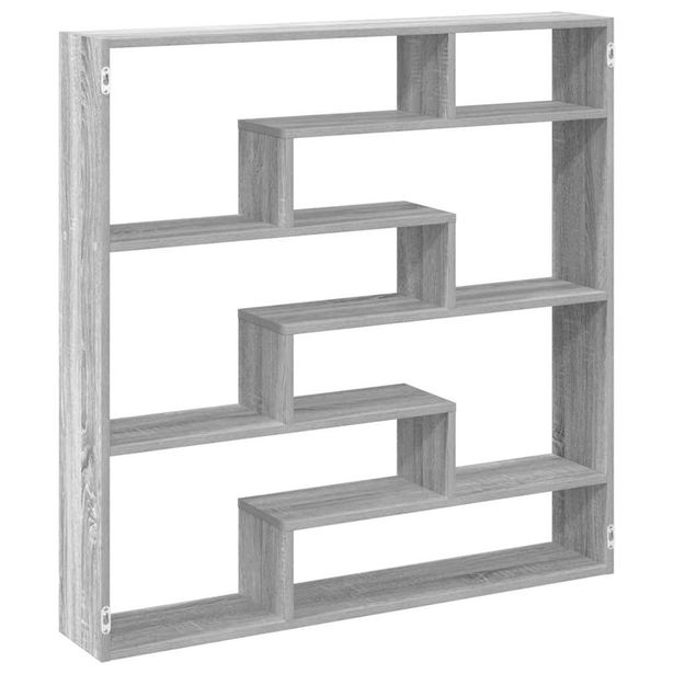 Hylly Wall Cube 7 lokeroa Harmaa Sonoma tekninen puu (60027)